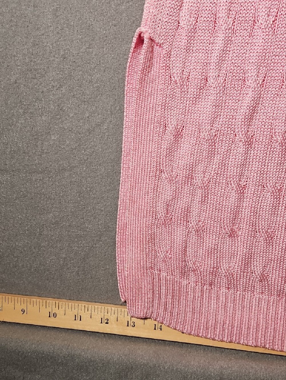 Luxury Ralph Lauren 100% Silk Pink Cable Knit Sweater Dress Tunic - Picture 7 of 12